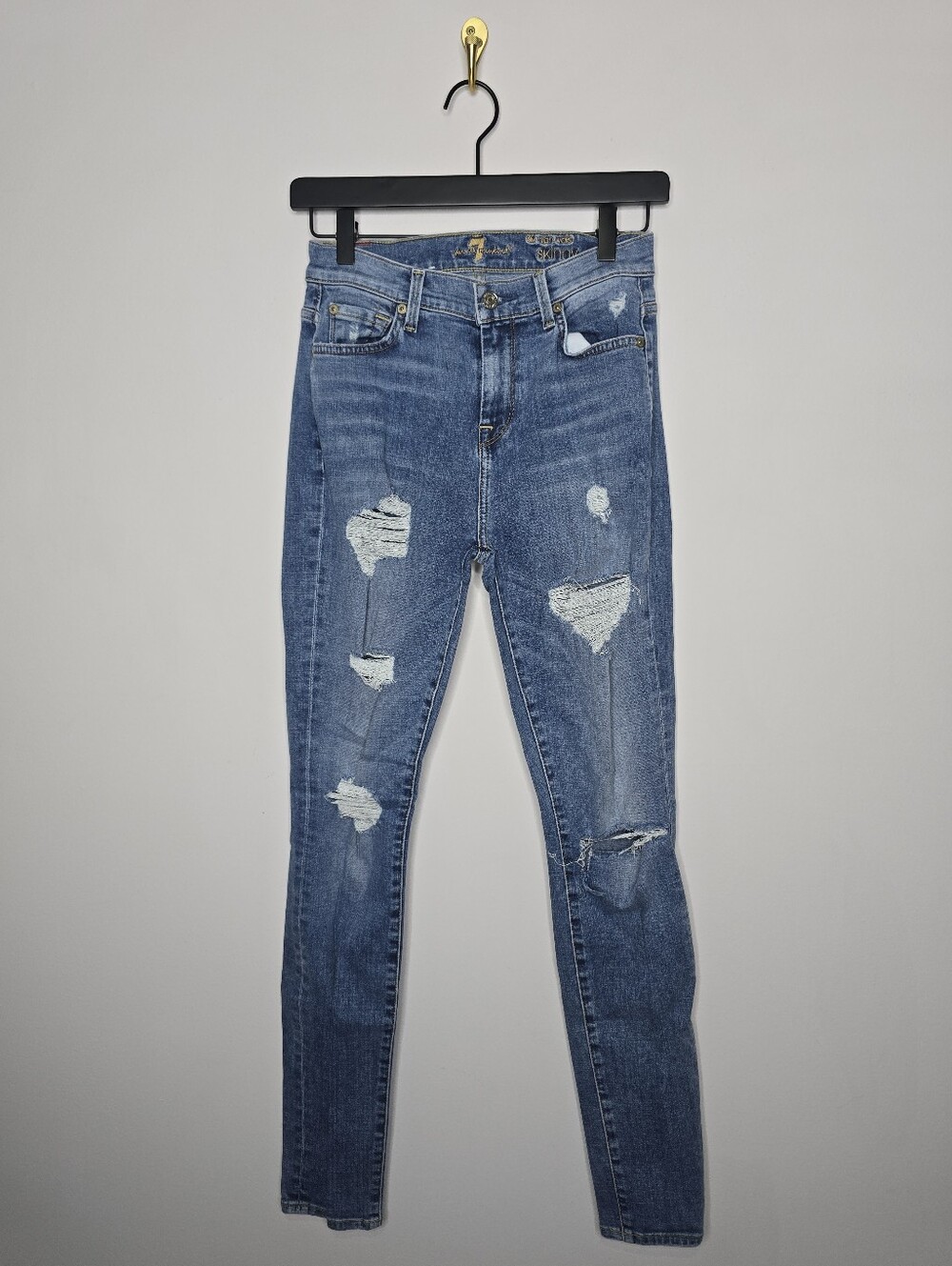7 for All Mankind "The Highwaist Skinny"  Distressed Jean Size 26